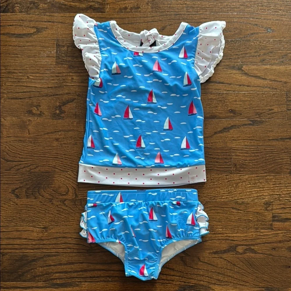 SweetHoney Blue and White Kids Swim Set